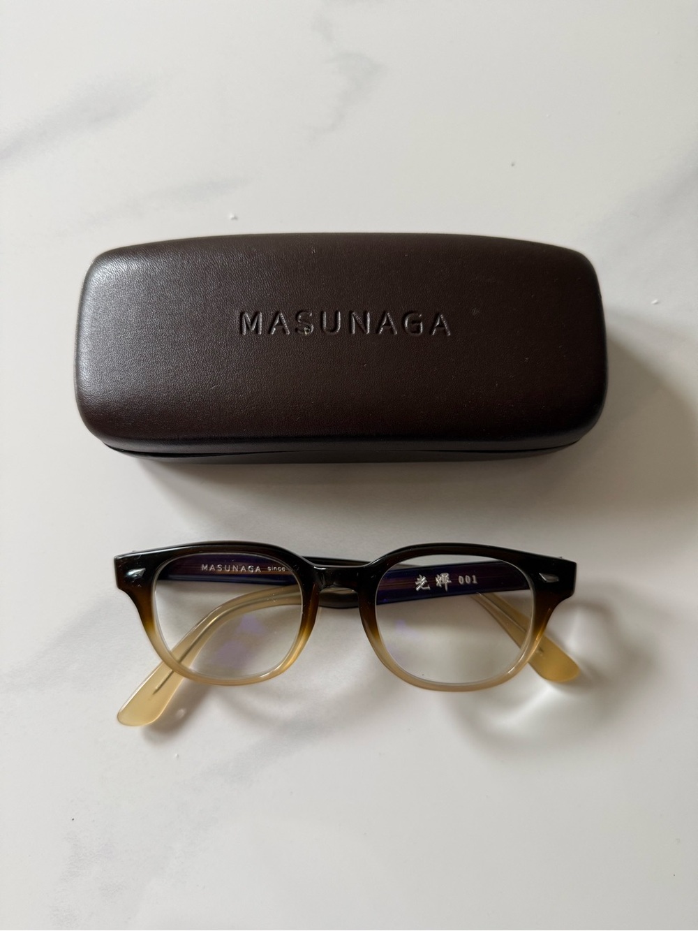 Men's Gradient Brown Round Optical Glasses